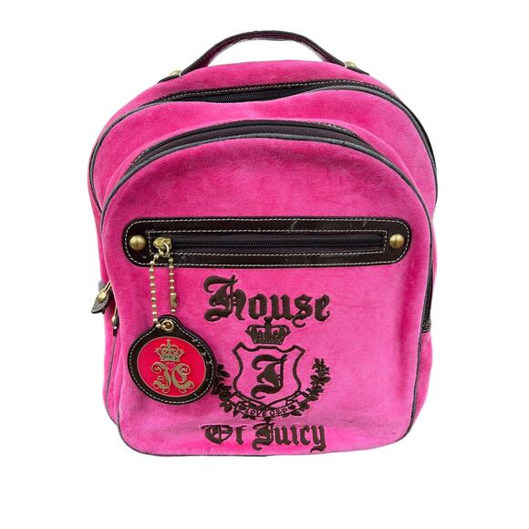 RARE Vintage Juicy Couture Hot pink Y2K backpack - Picture 1 of 13